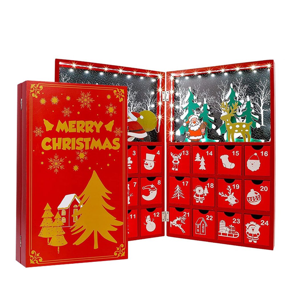 Luxury Paper Magnetic Closure Book Shape Chocolate Christmas Box Christmas 24 Days for Chocolate Candy Boxes Packaging