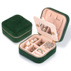 Small Portable Travel Velvet Jewelry Organizer Gifts Case Packaging Box with Mirror for Rings Earrings Necklaces Bracelets