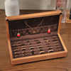 High Grade Solid Wood Ring Earrings Brooch Men's Cufflinks Jewelry Storage Box with Custom Logo Velvet Lining