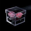 Custom logo square empty acrylic rose flower chocolate gift packaging box with drawer for Valentine's Day preserved flowers
