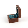 Luxury logo custom small wooden engegment ring box jewelry case high gloss lacquered storage organizer wooden ring jewelry box