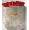 Custom made velvet round flower gift packaging box suede flower arrangement hat rose shipping box