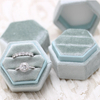 Custom Jewelry Packaging Gift Color Velvet Double Hexagon Ring Box Handmade Lovely Color Ring Box Engagement Velvet Ring Box