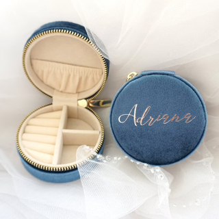 Custom Small Ring Earring Necklace gift box Jewellery Case velvet mini Travel jewelry storage Box Leather Jewelry Organizer