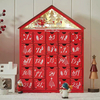 24 Day White Wooden House Christmas Countdown Advent Calendar Packaging Box with Lighted Reindeer Sled