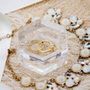 New Arrival Custom Design Logo Printed Clear Transparent Acrylic Hexagon Ring Earring Necklace Jewelry Display Storage Box Wholesale