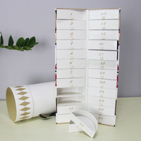 New Style Round Rotatable Paper Cardboard 24 Days Christmas Advent Calendar Cosmetic Chocolate Gift Packaging Box