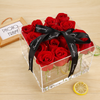 Customized High-end Christmas Valentine's Day Transparent Square Acrylic Rose Flower Gift Packaging Box