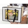 Custom Square Paper Flower Bouquet Gift Packaging Carrier Bag Box Gift Handbag With Window 