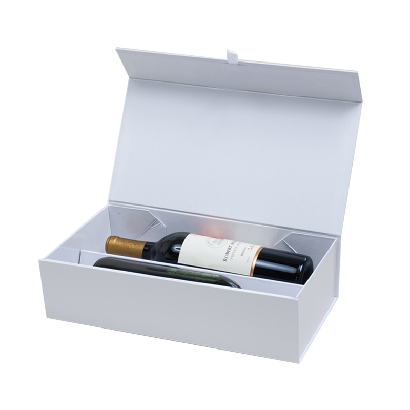 Custom Recyclable Paper Double Door Open Foldable Wine Gift Packaging Box with Accessories Magnetic Closure Wholesale