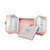 New Style Double Open Pink PU Leather Ring Earring Necklace Jewelry Gift Packaging Box with Magnetic Closure