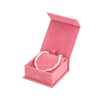 Custom Logo Printed Pink Paper Cardboard Velvet Necklace Pendant Bracelet Jewellery Gift Packaging Box Magnetic Closure