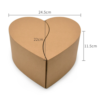 New Arrival Double Open Recycled Brown Kraft Paper Heart Rose Flower Gift Packaging Box for Flowers Custom Size Logo Gold Foil