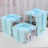 Luxury Transparent Cookie Cake Boxes Plastic Clear Hand Made With Handle Birthday Party Cake Box