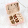 Small Pu Leather Double Layer Portable Jewelry Organizer Case for Women Girls Stud Earrings Rings Necklaces Bracelets Display Storage Boxes