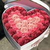Elegant Custom Valentines Day Handmade Gift Preserved Red Roses Flower Box Packaging Gift Heart Shape Bouquet Flower Box