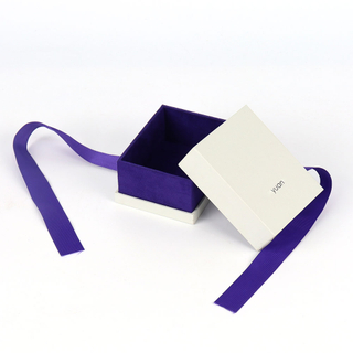 Custom logo paper fashion earring storage boxes luxury portable gift jewellery case packaging box with foam insert and ribbon
