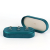 Custom Velvet Oval Shape Earring Ring Jewelry Display Storage Box Travel Portable Display Velvet Jewelry Gift Tray Case