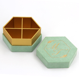 Luxury Candy Storage Gift Paper Box for Wedding Favors Custom Hexagonal Creative Marble Wedding Favour Chocolate Packaging Box