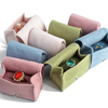New Mini Portable Snap Closure Velvet Jewelry Bag Shape Wedding Earring Ring Packing Box with Foam Insert