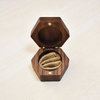 Custom Logo Hexagon Walnut Solid Wood Wedding Proposal Diamond Ring Box Wedding Ceremony Single Ring Box