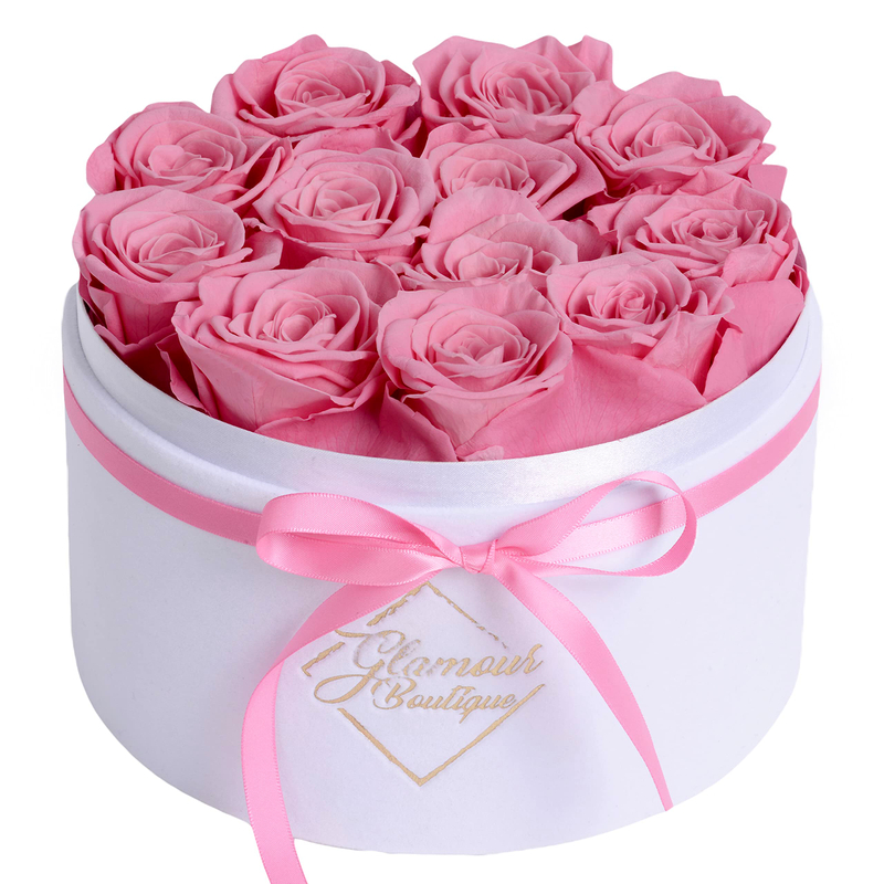 High Quality White Paper Round Gift Tube Box Preserved Rose Floral Flower Cylinder Box