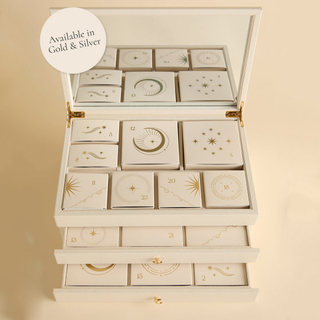 Christmas Bling Jewellery Advent Calendar Box Custom Wood Drawer Necklace Box Packaging Paper Jewelry Ring Pendant Bracelet Box
