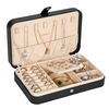 Amazon Hot Selling Jewelry Box Portable Pu Simple Earrings Zipper Ring Earrings Mirror Jewelry Storage Box