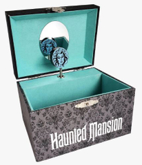 Rotating Musical Jewelry Box for Girl Wooden Paper Nightmare before Christmas Necklace Box Metal Lock Halloween Display Gift Box