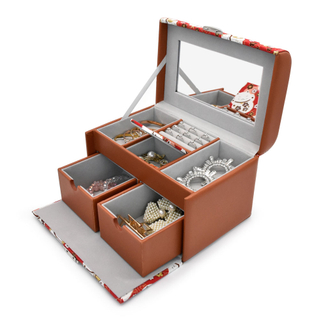 New Design PU Leather Animal Printing Daily Use Two Layer Jewelry Gift Organizer Storage Box Toiletry Bag Women's Jewelry Cases