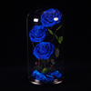 Luxury Valentine Day Preserved Roses In Glass Dome Factory Glass Dome With Wood Base Eternal Rose Preserved Flower In Glass Dome