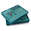 High End Stackable Suede Necklace Jewelry Storage Case Luxury Velvet Trinket Small Ring Earring Jewelry Display Showcase Tray