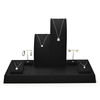 Black MDF Exhibition Watch Ring Necklace Holder Stand Microfiber Suede Watch Display For Store Cabinet