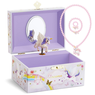 Wholesale High Quality Personalized Custom Girl Gift Kids Hand Made Trinket Drawer Pink Blue Wood Jewelry Boxes Case