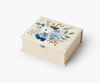 New Arrival Garden Party Blue Medium Embroidered Keepsake Magnetic Closure Foldable Gift Packaging Box