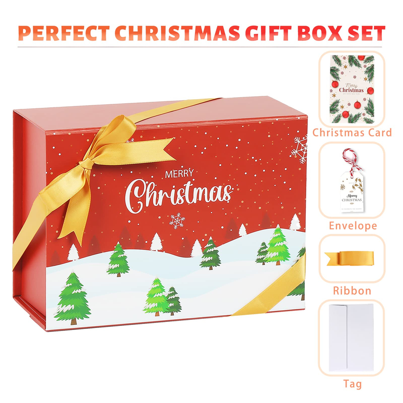 Custom Luxury Magnetic Suction Folding Packaging Box Book Type Box Christmas Gift Folding Box