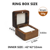 Square Solid Wood Double Ring Box Case Wedding Ceremony Engagement Proposal Wooden Ring Holder
