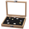 Exquisite Practical Wood Ring Display Tray Organizer ShowCase Jewelry Earrings Holder Storage Box Transparent Window