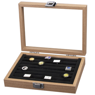 Exquisite Practical Wood Ring Display Tray Organizer ShowCase Jewelry Earrings Holder Storage Box Transparent Window