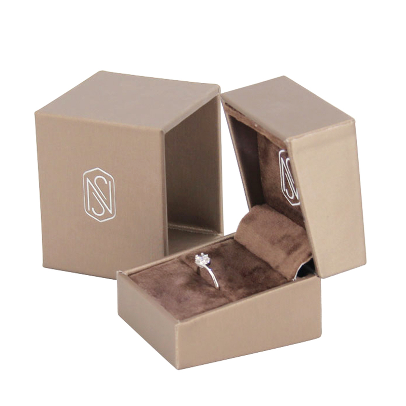 New Wholesale Square Shape Led Light Ring Earring Necklace Jewellery Packaging Box Grey Pu LeatherJewelry Gift Display Box