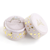 Customized Logo High Quality Velvet Ring Box Round Shape Wedding Ring Gift Packaging Boxes For Ceremony With Foam Insert