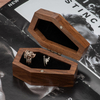 Walnut Wood Coffin Shaped Ring Box Case Holder for Gothic Halloween Wedding Ceremony Gothic Jewelry Organizer Decoration