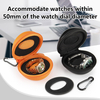 Luxury PU Leather Portable Travel Single Watch Organizer Holder Fits All Wristwatches & Smart Watches Up To 50mm