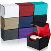 Custom Flap Storage Outdoor Trading Yugioh Tarot Playing Holder Sidewinder Flip PU Leather Deck Cards Collection Box with Magnet