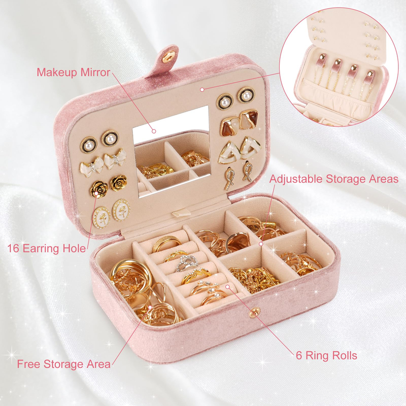 Wholesale Luxury Small Multi Layer Household Ring Earrings Necklace Jewelry Storage Packaging Gift Boxes with Zipper