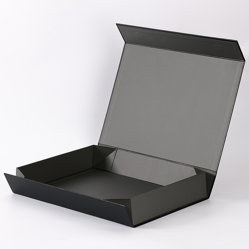 Custom Logo Black Luxury Folding Cardboard Magnetic Closure Gift Box For Shoe T-shirt Garment Clothing Packaging