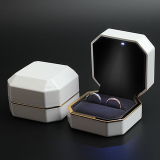 Custom Logo Leather Led Light Ring Earrings Pendant Necklace Jewelry Packaging Box