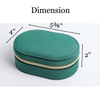 Women PU Leather Small Travel Jewelry Box Oval Shape Simple Storage Case For Rings Earrings Necklace Gift
