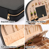Travel Jewelry Case Small Portable Seashell-shaped Jewelry Box PU Leather Mini Jewelry Organizer with Mirror