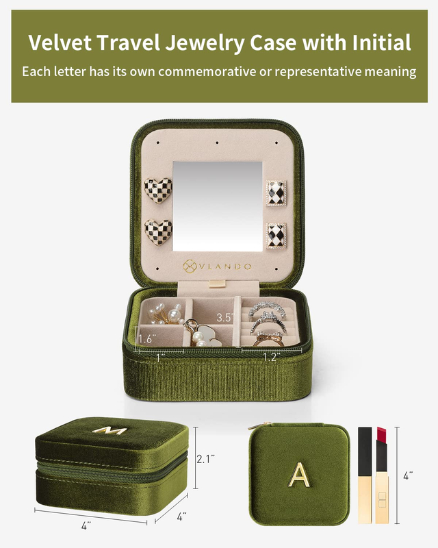 Small PU Leather Portable Travel Jewelry Box Velvet Jewelry Organizer Display Storage Case for Lady 